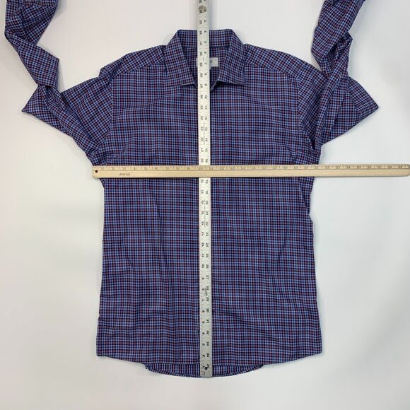 Eton Dress Shirt Mens XL Extra Large SLIM Fit Plaid Button Up Long Sleeve Cotton - Picture 6 of 15